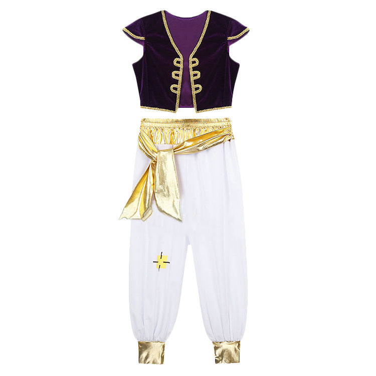 Halloween 3-Piece Gold Velvet Costume Suit