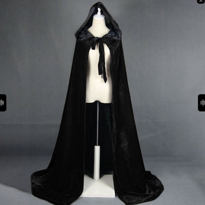 Velvet Halloween Cloak with Hood – Double Layer