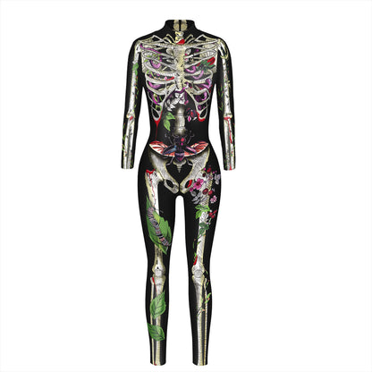 Women's Skeleton 3D Halloween Jumpsuit