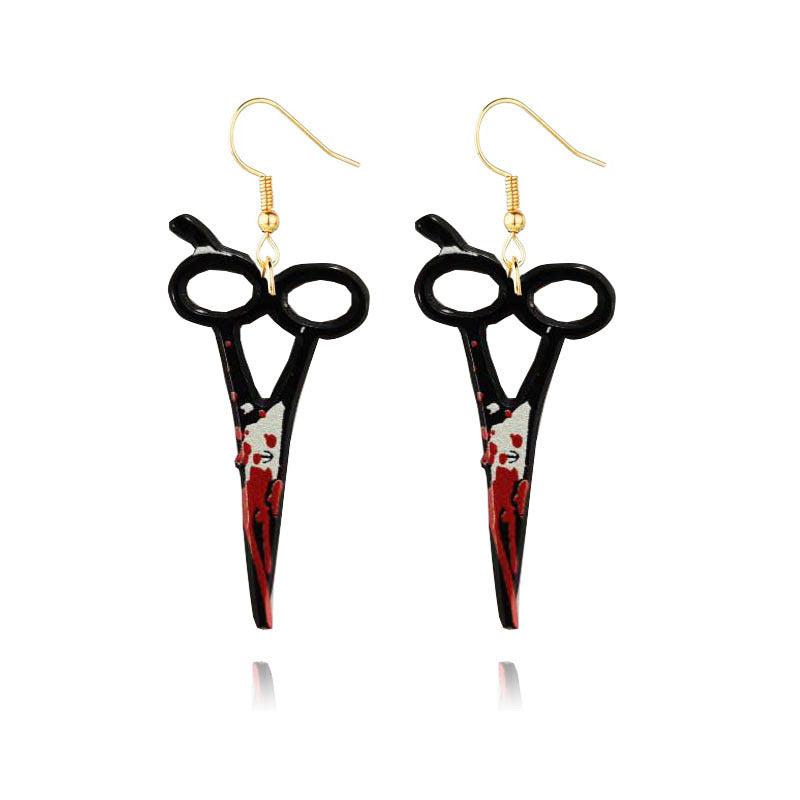 Halloween Bloodstained Axe Acrylic Earrings – Retro