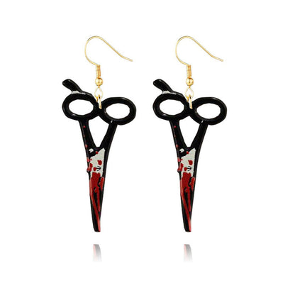 Halloween Bloodstained Axe Acrylic Earrings – Retro