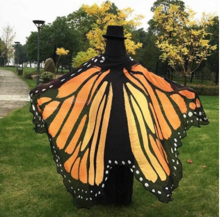 Halloween Peacock Feather Chiffon Cape