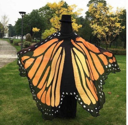 Halloween Peacock Feather Chiffon Cape