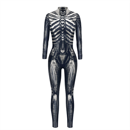 Women's Skeleton 3D Halloween Jumpsuit