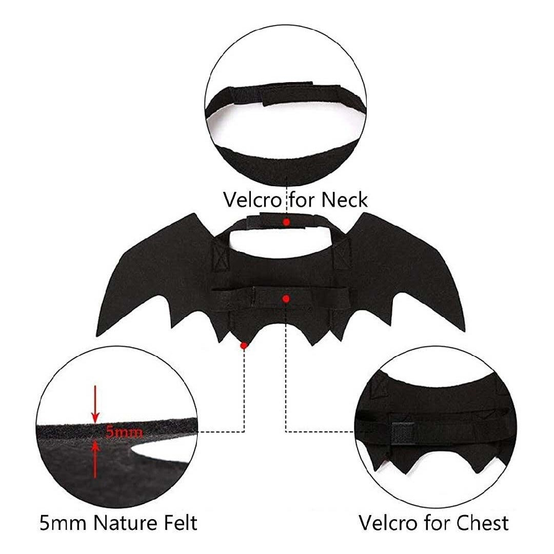 Halloween Black Felt Bat Wings for Pets