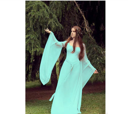 Halloween Women's Long Chiffon Dress – Elegant & Flowing