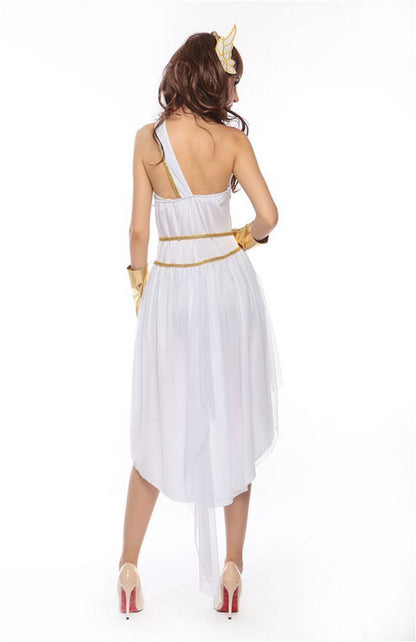 White Irregular Fantasy Halloween Dress Set