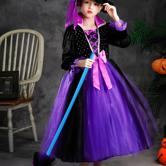 Girls' Halloween Luminous Wizard Dress Costume