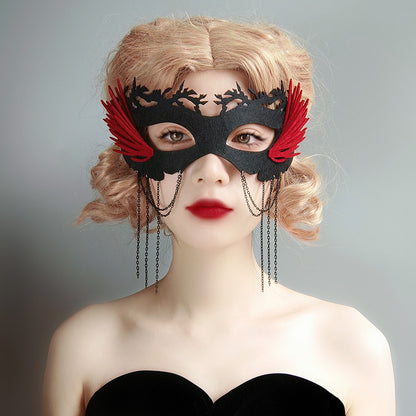 Elegant Black Half-Face Halloween Masquerade Mask